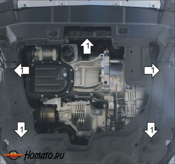 Защита картера Haval F7x 2019-2024 | двигатель + КПП, 2 мм, сталь | MOTODOR | 73105