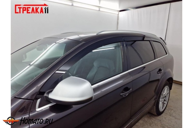 Дефлекторы Audi Q7 (4L) 2005-2014 | премиум, плоские, 2D
