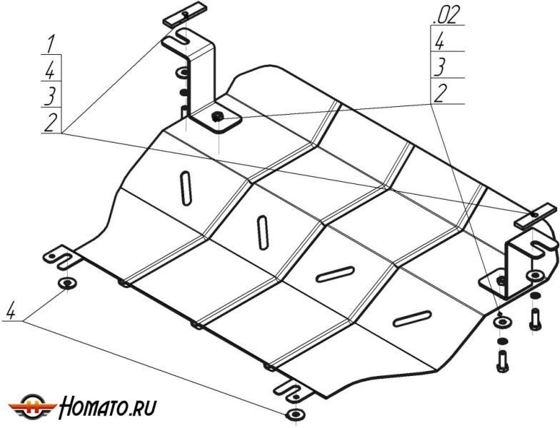 Защита картера Mercedes-benz Sprinter 308 1995-2002 | двигатель, 2 мм, сталь | MOTODOR | 01235