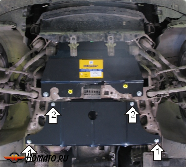 Защита картера BMW 3 (e90) 2005-2008 | двигатель, 2 мм, сталь | MOTODOR | 00210