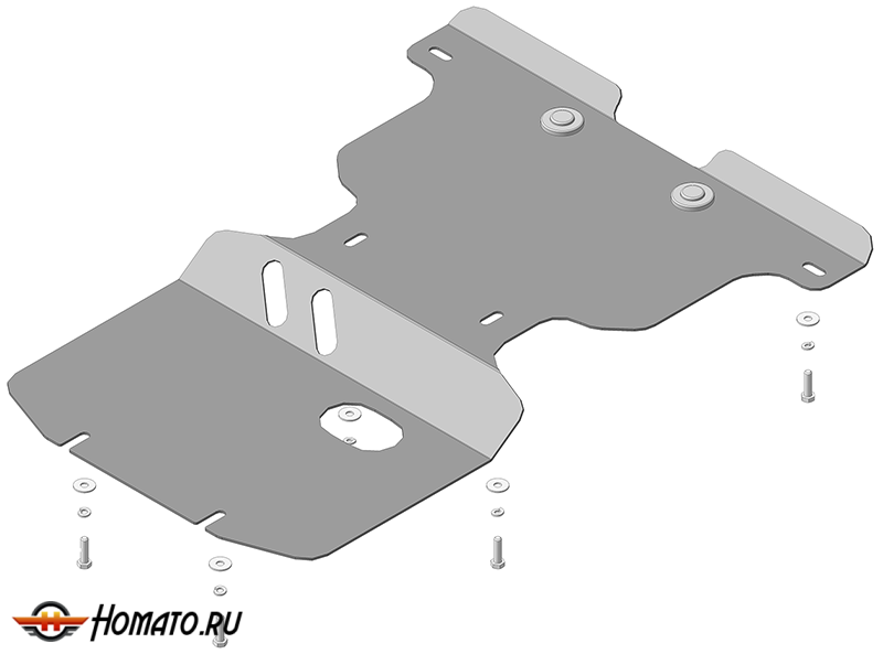 Защита картера Ssangyong Stavic 2013-2015 | двигатель + передний дифференциал + радиатор, 3 мм, сталь | MOTODOR | 12807