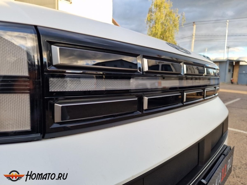 Накладки на решетку радиатора для Hyundai Santa Fe 5 (MX5) 2024+ | 10 штук, декор