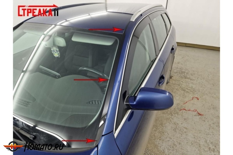 Премиум водостоки дефлекторы лобового стекла Audi A4 (B8) 2007-2015