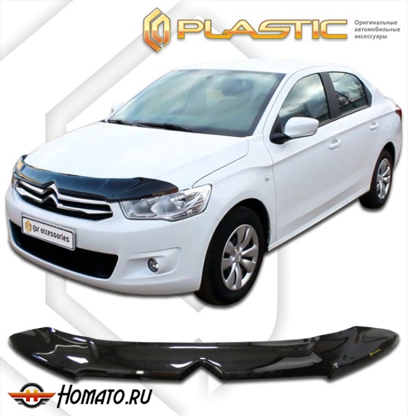 Дефлектор капота Citroen C-Elysee 2013- | черный