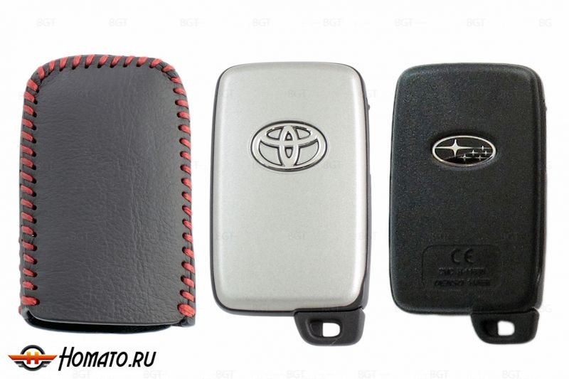 Чехол для ключа Toyota/Subaru «Брелок» "String", Цвет кожи: Черный