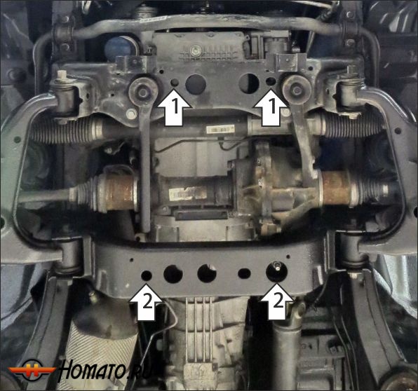Защита картера Jac T8 2019- | двигатель + передний дифференциал, 2 мм, сталь | MOTODOR | 78309