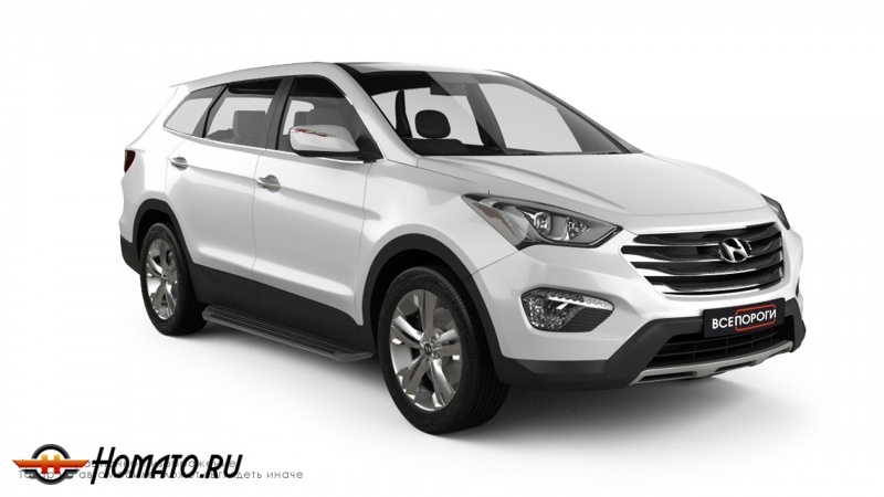 Пороги подножки Hyundai Grand Santa Fe 2013-2018 | алюминиевые или нержавеющие