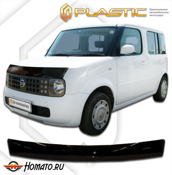 Дефлектор капота Nissan Cube 2002-2009 (Z11) | черный