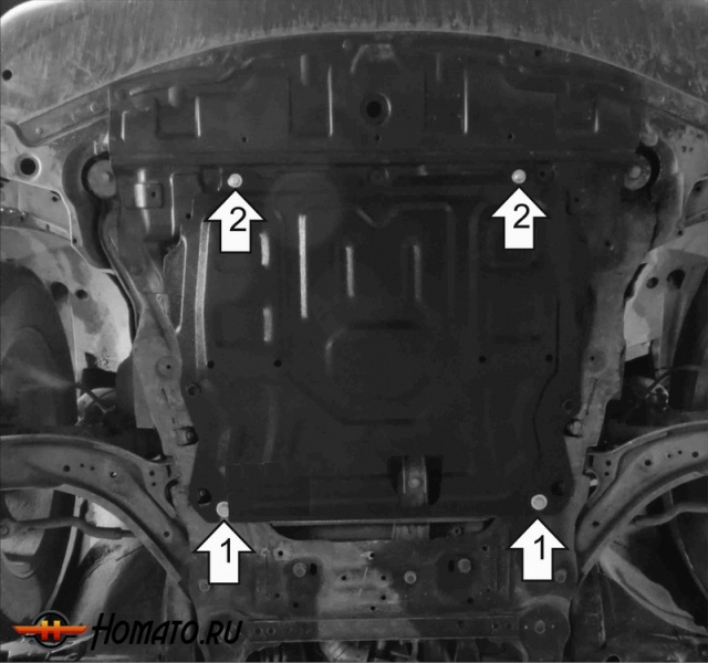 Защита картера Nissan X-Trail 2010-2015 | двигатель + КПП, 1,5 мм, сталь | АвтоСтандарт | 51401