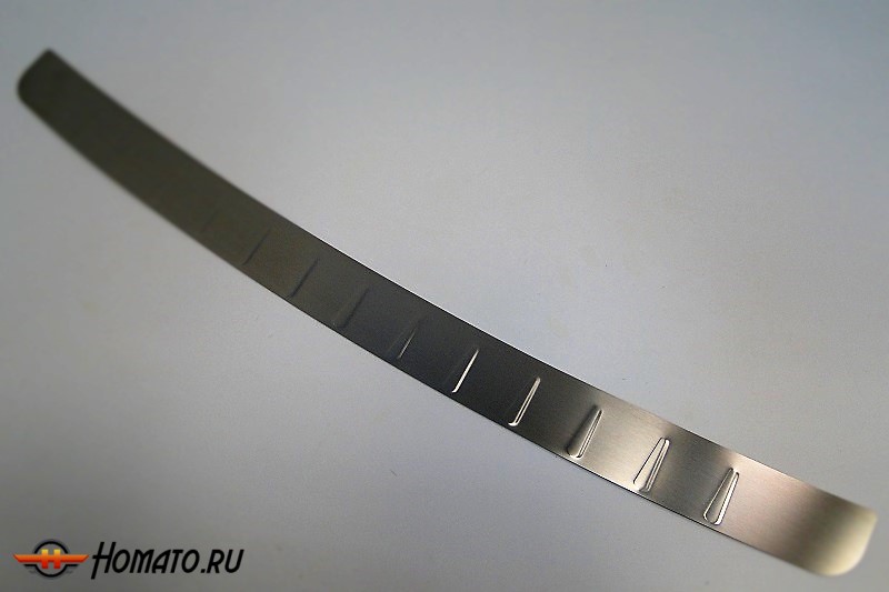 Накладка на задний бампер для Mitsubishi Outlander (2012-2014) | матовая нержавейка, без загиба