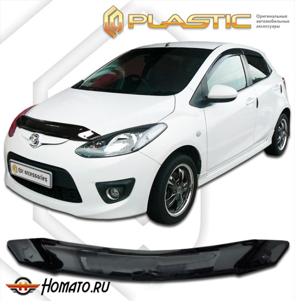 Дефлектор капота Mazda 2 2008-2014 | черный