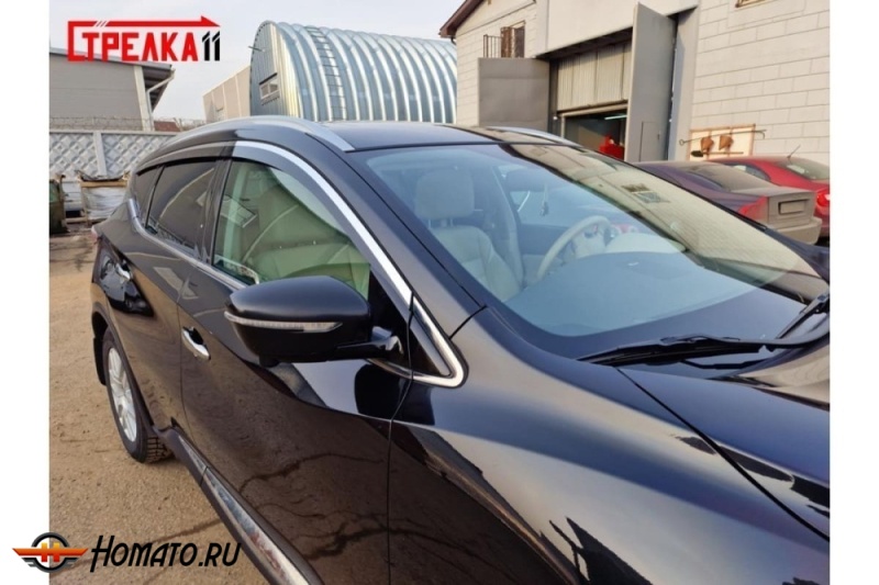 Дефлекторы Ниссан Мурано Z52 2016-2024 | премиум, плоские, 2D