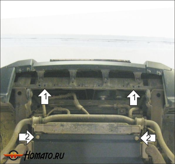 Защита картера Mitsubishi Pajero IV 2006-2012 | радиатор, 2 мм, сталь | MOTODOR | 71304