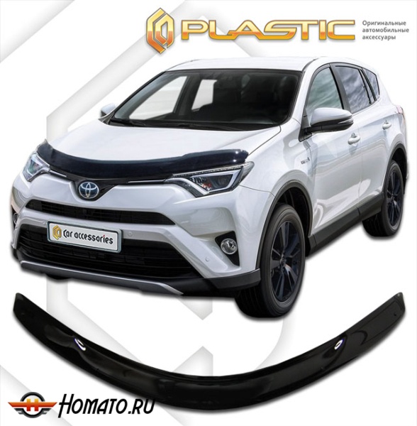 Дефлектор капота Toyota Rav4 40 рестайл 2015-2019 | черный