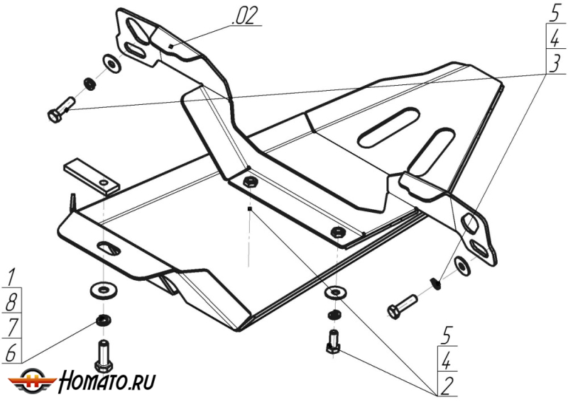 Защита картера Land Rover Freelander II 2012-2015 | задний дифференциал, 3 мм, сталь | MOTODOR | 13223