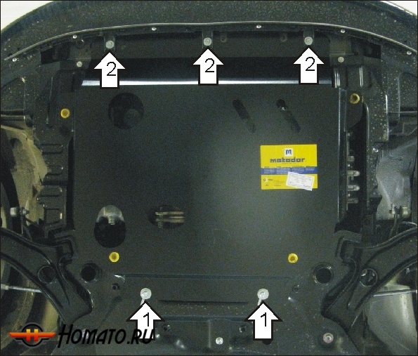 Защита картера Suzuki Swift 2005-2010 | двигатель + КПП, 2 мм, сталь | MOTODOR | 02410