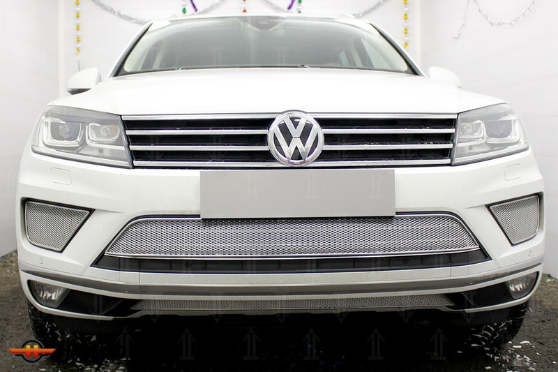 Защита радиатора для Volkswagen Touareg II (2014-2017) рестайл | Премиум