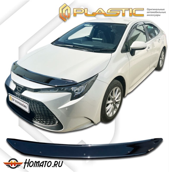 Дефлектор капота Toyota Corolla 210 cедан 2019-2022 (ZRE212) | черный