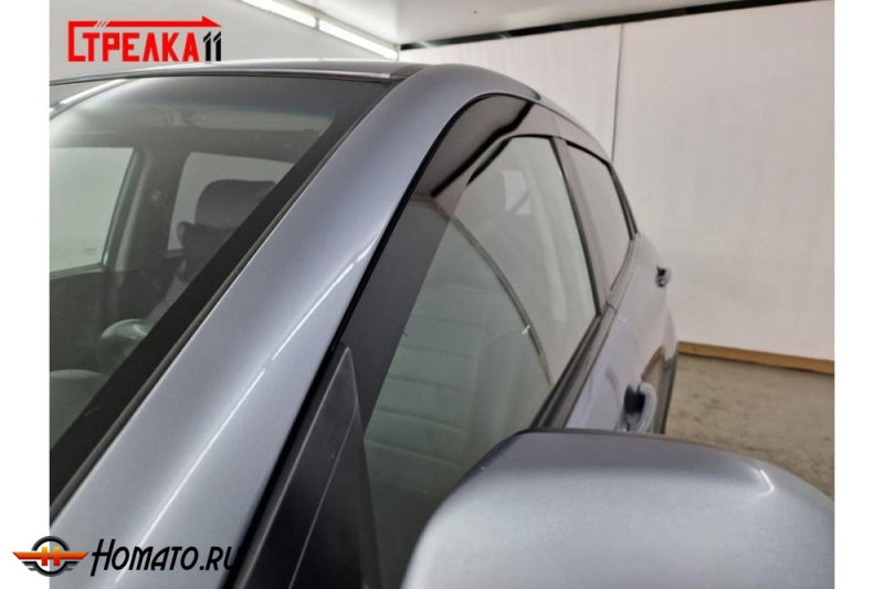 Дефлекторы Ssang Yong Actyon (C200) 2010+/2014+ | из 4 частей, премиум, плоские, 2D