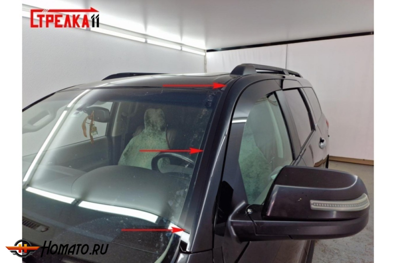 Премиум водостоки дефлекторы лобового стекла Toyota Sequoia 2 2007-2022