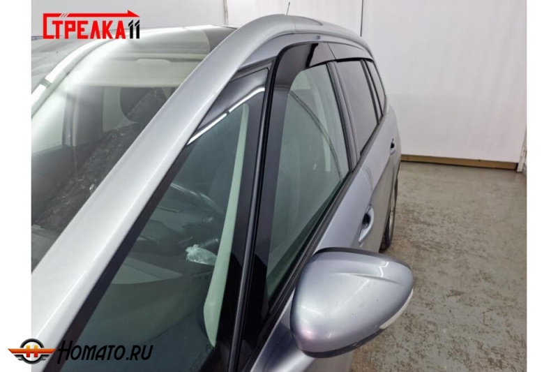 Дефлекторы Citroen C4 Picasso 2 2014-2018 | из 6 частей, премиум, плоские, 2D