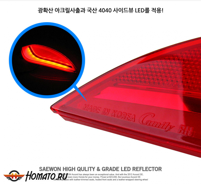 LED катафоты заднего бампера для Hyundai ix35 2010+/2013+ | Корея