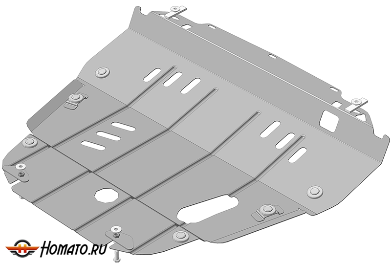 Защита картера Honda Pilot 2011-2015 | двигатель + КПП, 2 мм, сталь | MOTODOR | 00823