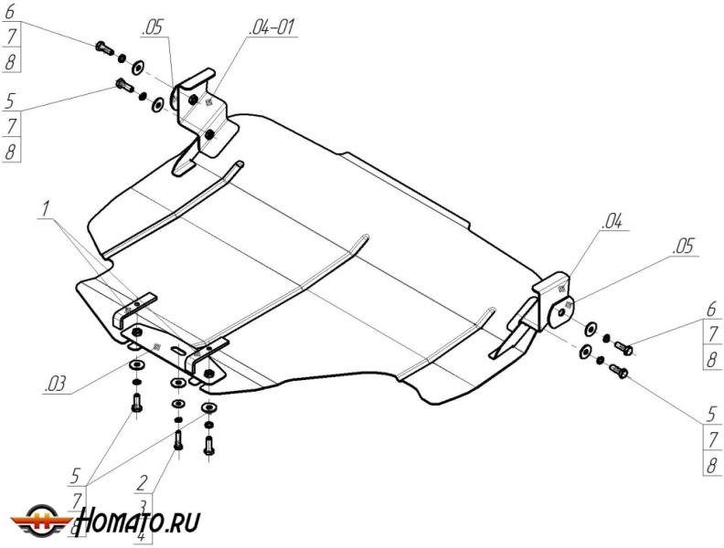 Защита картера Subaru Forester 2008-2013 | двигатель, 2 мм, сталь | MOTODOR | 02219