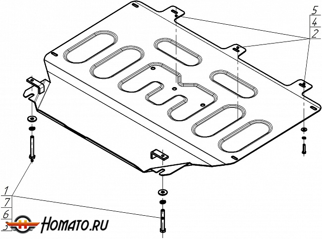 Защита картера Dongfeng Mage 2025+ | двигатель + КПП, 2 мм, сталь | MOTODOR | 78613