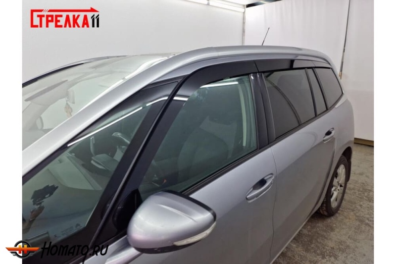 Дефлекторы Citroen C4 Picasso 2 2014-2018 | из 6 частей, премиум, плоские, 2D