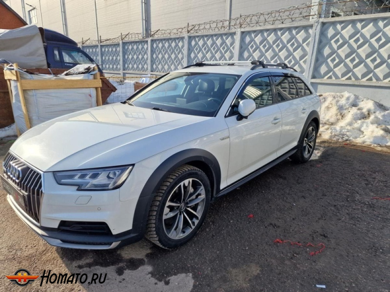 Дефлекторы Audi A4 (B9) 2015+ универсал / Allroad | с хром молдингом, из 6 частей, премиум, плоские, 2D