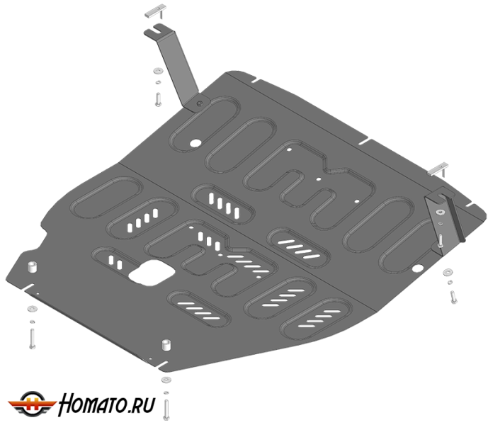 Защита картера Changan CS35 MAX 2025+ | двигатель + КПП, 2 мм, сталь | MOTODOR | 77218