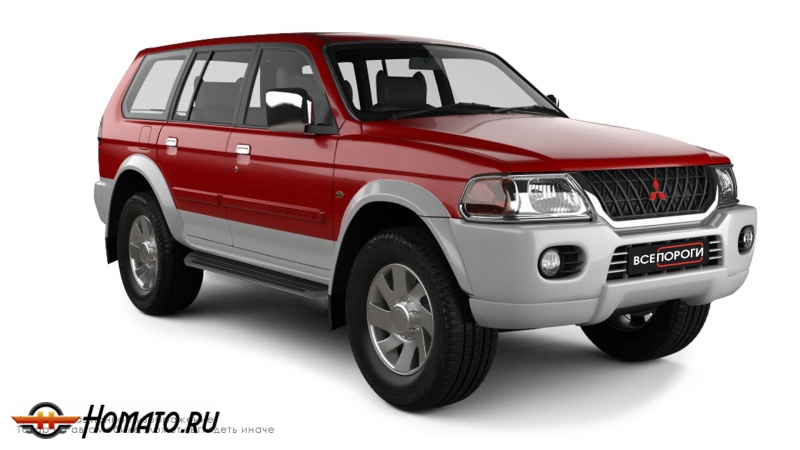 Пороги подножки Mitsubishi Pajero Sport 1 1998-2008 | алюминиевые или нержавеющие