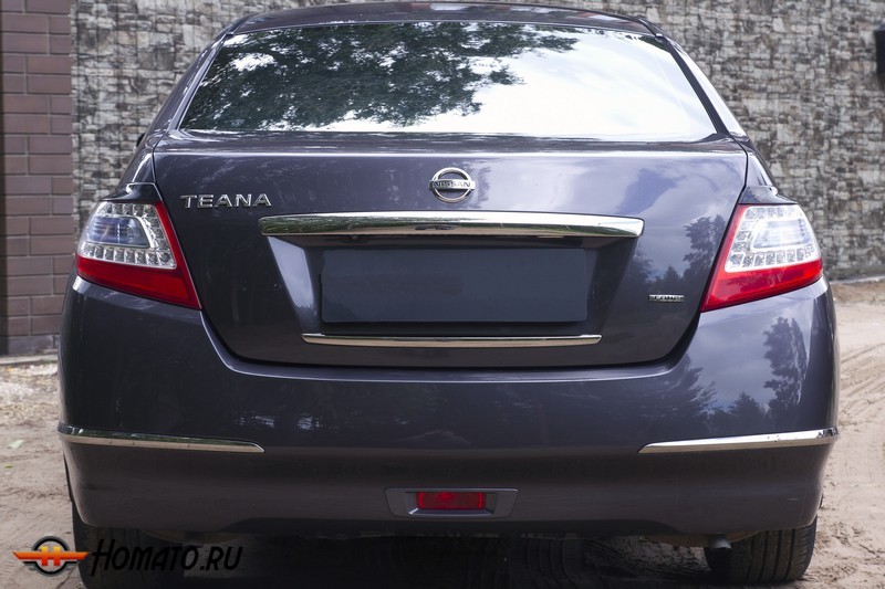 Накладки на задние фонари (реснички) для Nissan Teana (J32) 2008-2013 | глянец (под покраску)