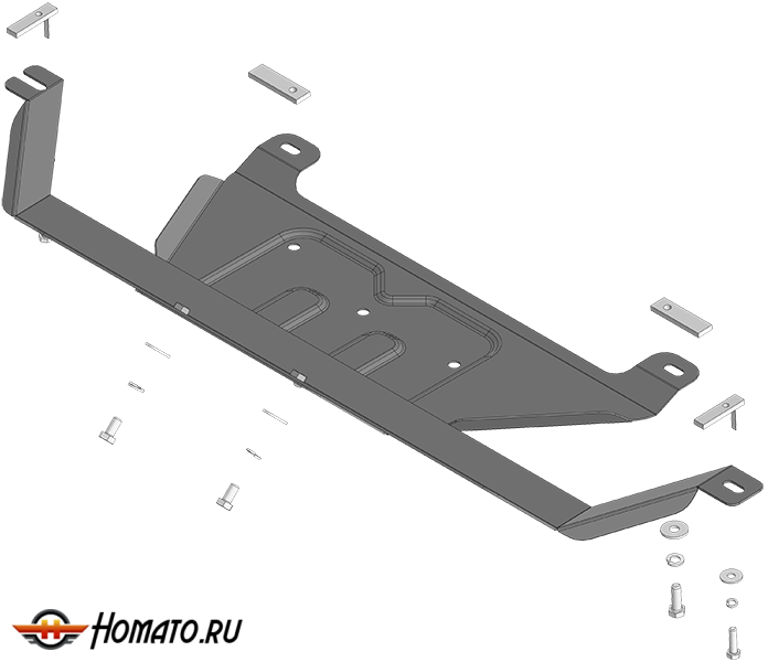 Защита картера KGM Rexton | раздатка, 2 мм, сталь | MOTODOR | 72807