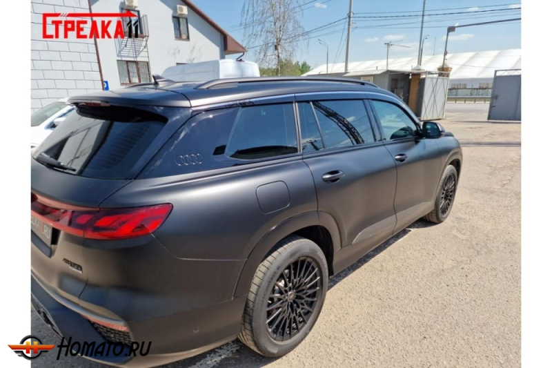 Дефлекторы Audi Q6 2023+ | с хром молдингом, из 6 частей, премиум, плоские, 2D