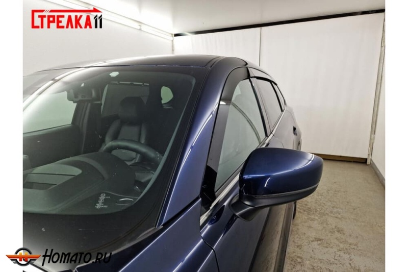 Дефлекторы Mazda CX-9 2017+/2021+ | из 6 частей, премиум, плоские, 2D