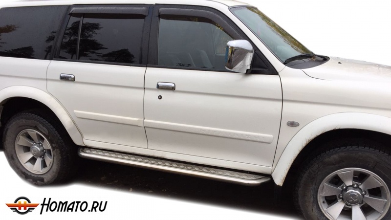 Пороги подножки Mitsubishi Pajero Sport 1 1998-2008 | алюминиевые или нержавеющие