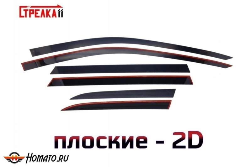 Дефлекторы Volvo XC90 2015+/2025+ | из 6 частей, премиум, плоские, 2D
