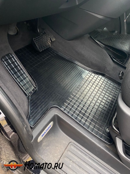 Коврики для VW T6 2015+ | СЕТКА, резиновые, с бортами, Seintex