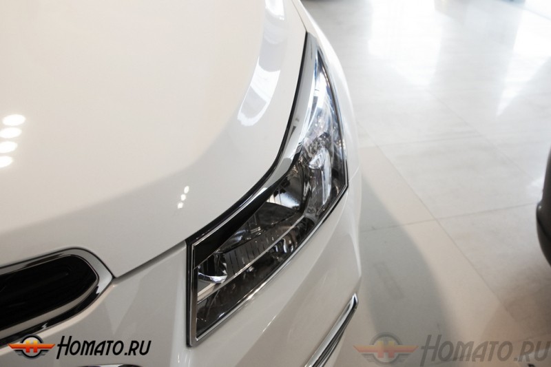 Хром накладки передних фар для Chevrolet Cruze 2009-2015