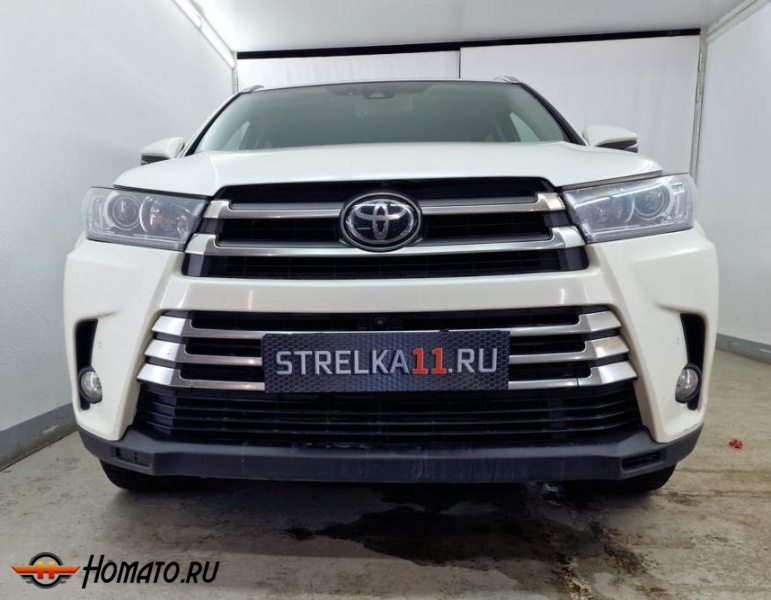 Накладки на фары для Toyota Highlander 3 2013-2020 | 2 штуки, декор