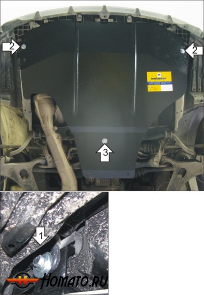 Защита картера Subaru Legacy 2006-2009 | двигатель, 2 мм, сталь | MOTODOR | 02223