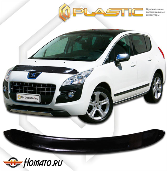 Дефлектор капота Peugeot 3008 2009-2014 | черный