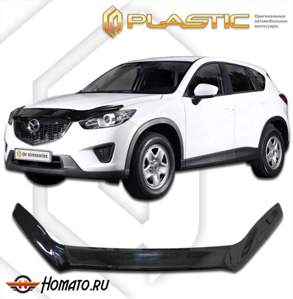 Дефлектор капота Mazda CX-5 1 2012-2017 (KE) | exclusive, черный