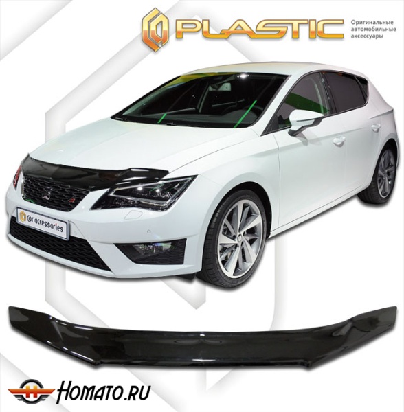 Дефлектор капота Seat Leon 2012- | черный