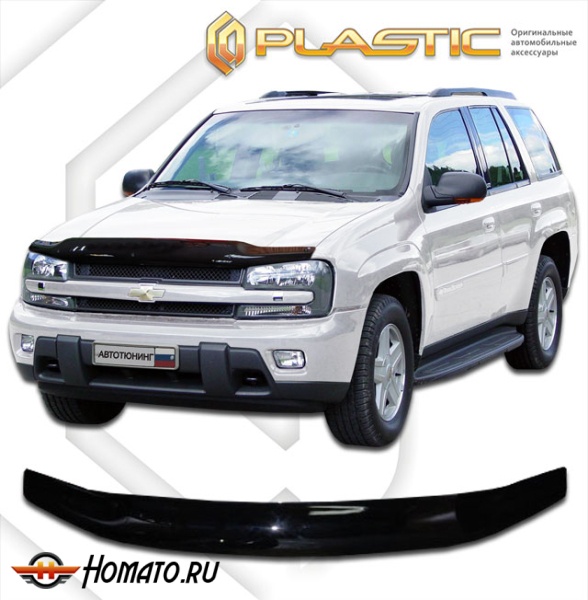Дефлектор капота Chevrolet TrailBlazer 1 2005-2012 | черный