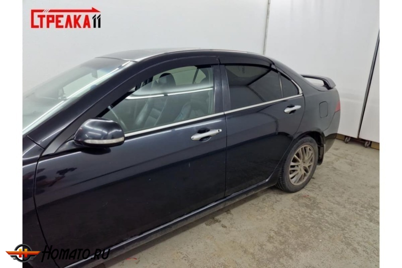 Дефлекторы Honda Accord 7 2003-2008 седан | премиум, плоские, 2D