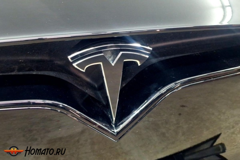 Накладки на передний логотип для Tesla Model X 2015-2021 | декор