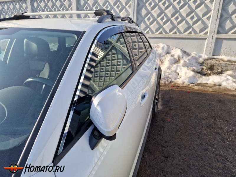 Дефлекторы Audi A4 (B9) 2015+ универсал / Allroad | с хром молдингом, из 6 частей, премиум, плоские, 2D